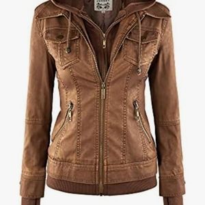 Brown pleather jacket